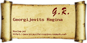 Georgijevits Regina névjegykártya